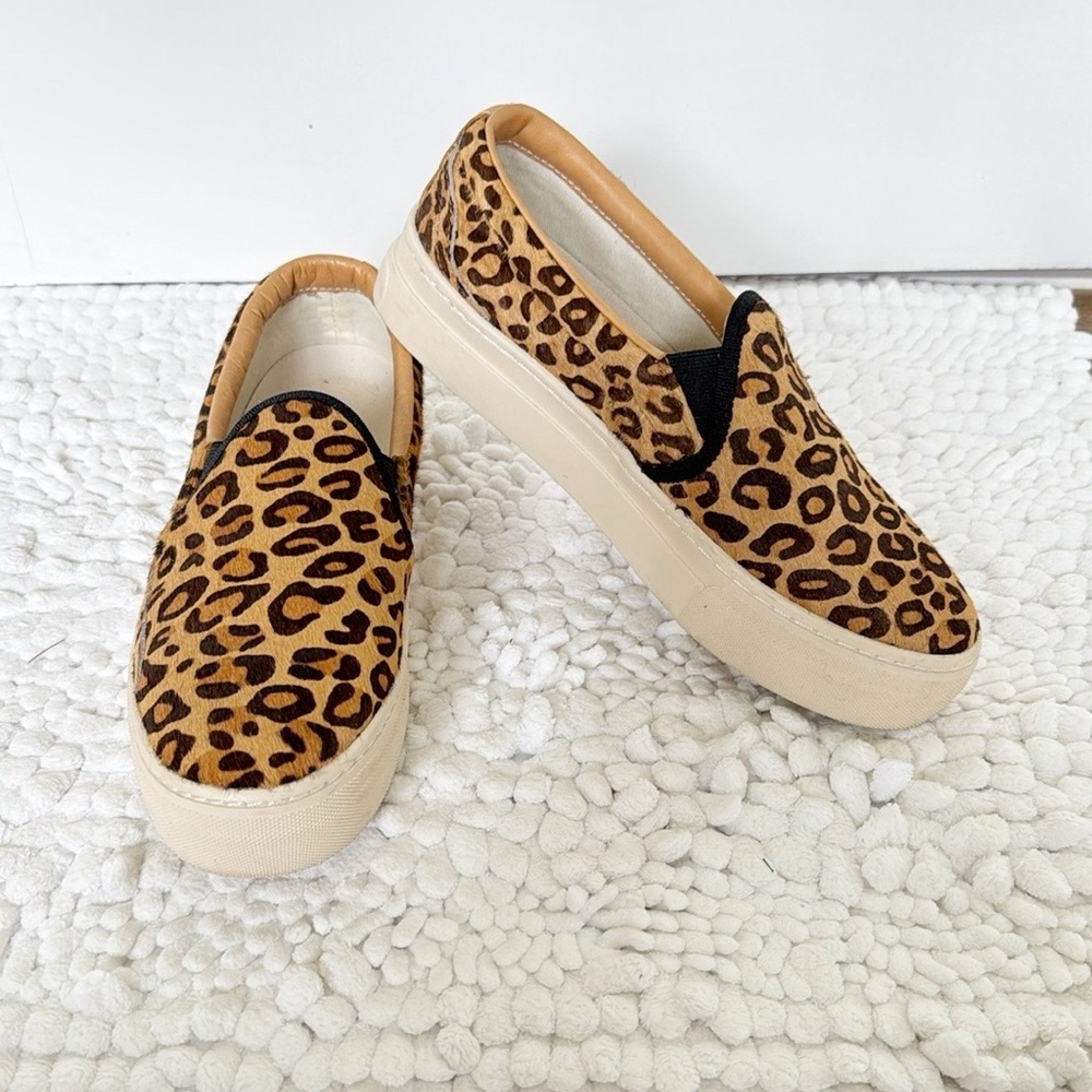 SALUDOS Bondi slip on sneakers size 7 brown black leopard print platform